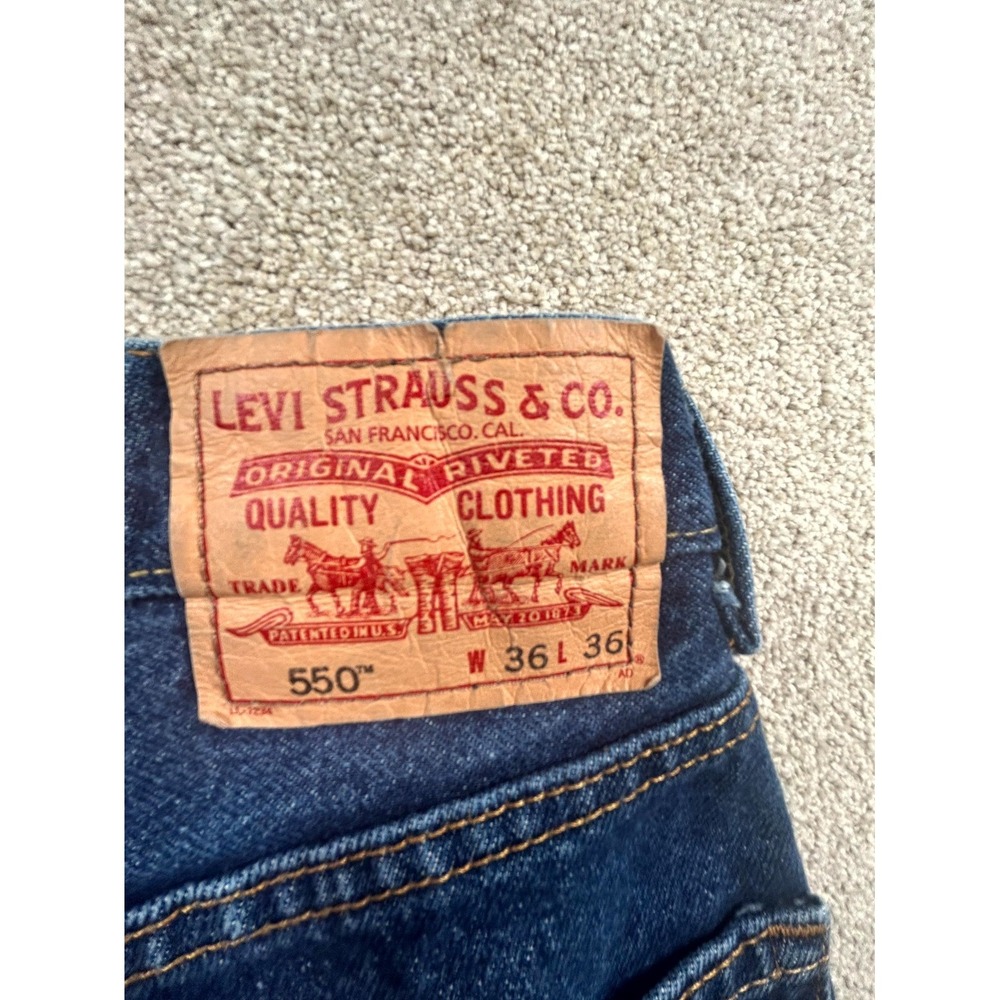 Vintage Levi's 550 Jeans Mens 36x36 Blue Denim Cotton Relaxed Fit Straight Leg - Picture 5 of 9